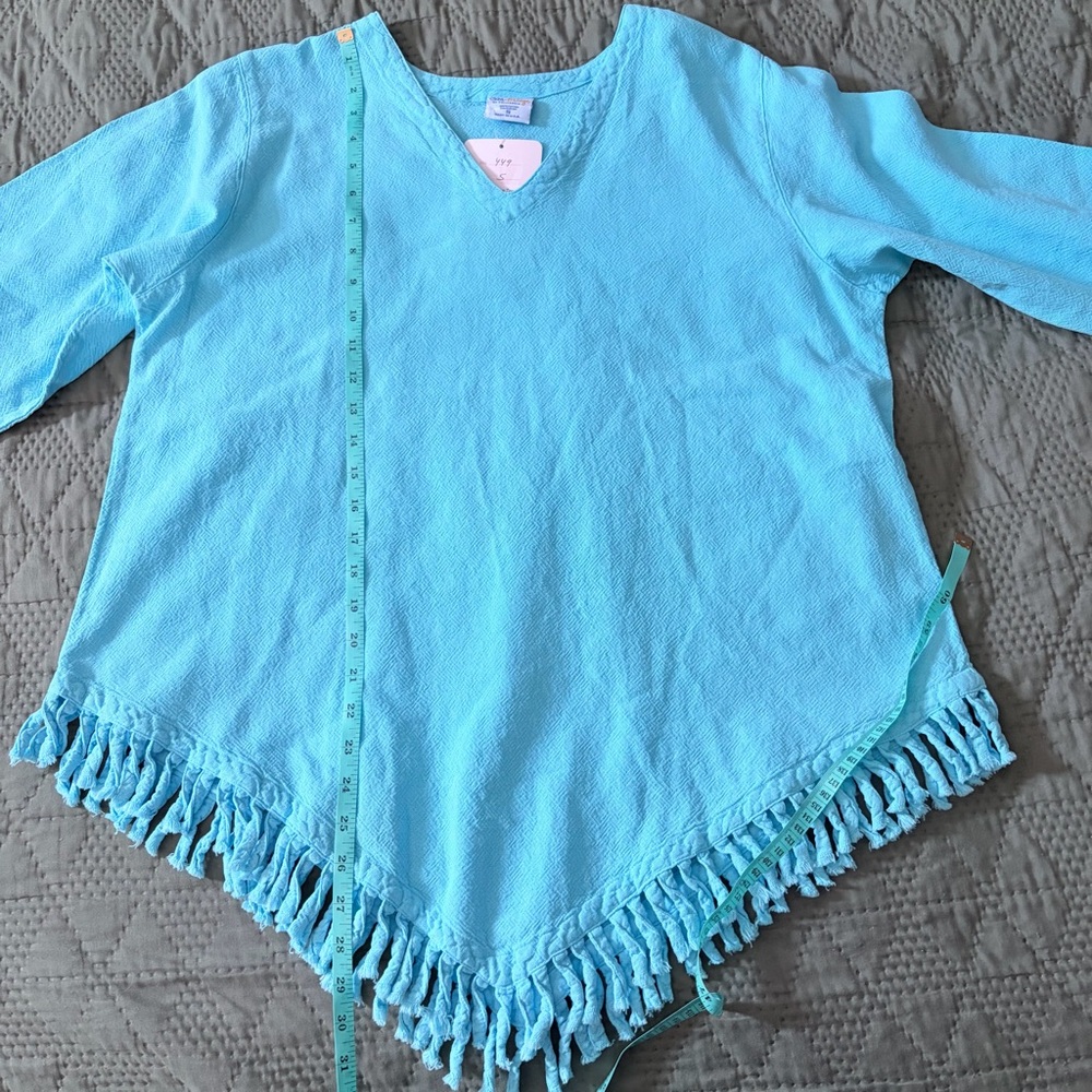 NWT Sea Breeze CA Sedona Fringe Cotton Top Small - Picture 6 of 7